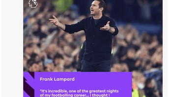 Frank Lampard mengaku sampai ingin menangis telah menyelamatkan Everton. Foto: Twitter