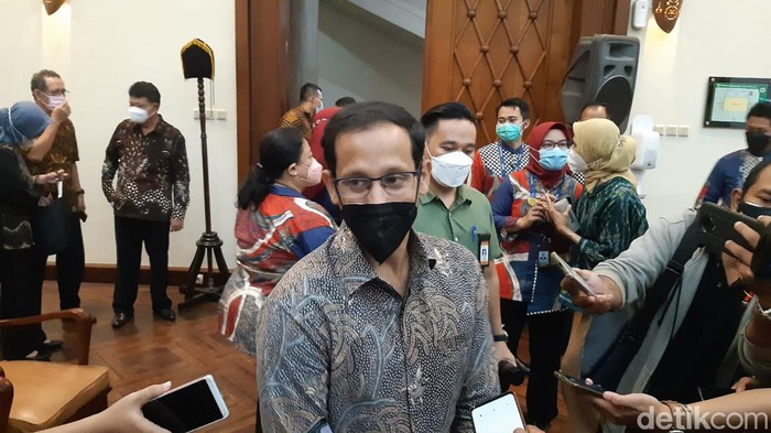 Menteri Pendidikan, Kebudayaan, Riset, dan Teknologi Nadiem Makarim di UGM, Jumat (20/5/2022).