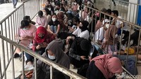 Tidak sedikit dari penggemar datang dari pagi-pagi buta. Ada yang datang jam 3 dini hari, ada pula yang datang pukul 4 pagi. (Foto: Iqbal/detikcom) 