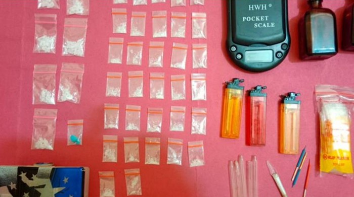 Barang bukti yang disita polisi dari dua tangan bandar saat melakukan penggerebekan
