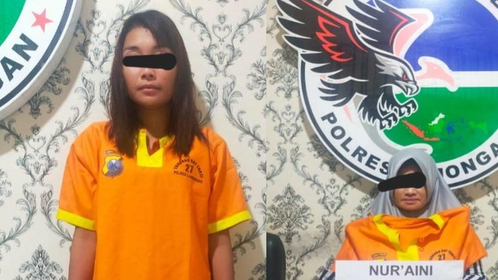Dua mama muda yang ditangkap karena terlibat pengedaran sabu di Lamongan