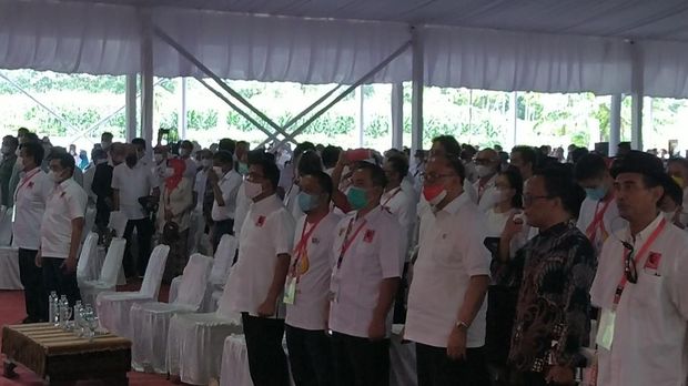 Kepala Staf Presiden (KSP) Moeldoko hadiri Rakernas Projo di Borobudur, Magelang, Sabtu (21/5/2022).