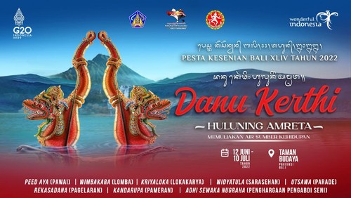 Pesta Kesenian Bali XLIV 2022 bakal kembali digelar mulai 20 Juni-6 Juli 2022 mendatang. PKB tahun ini mengusung tema Danu Kerthi Huluning Amreta.