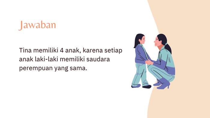 Mereka adalah saudara kandung, jadi jawabannya adalah 4 anak.