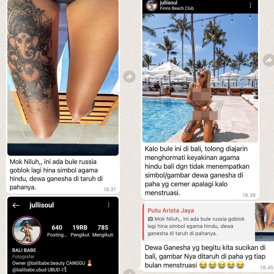 Bule bali viral tato dewa Ganesha di paha