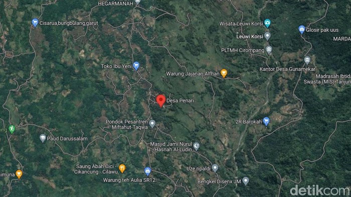 Lokasi Desa Penari di Garut dalam Google Maps.