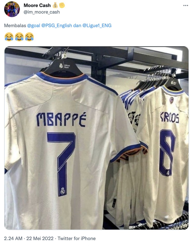 meme Meme fans Real Madrid kecewa Kylian Mbappe bertahan di PSG.