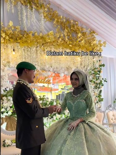 Pasangan Winda Rusdian dan Sertu Purwanto.