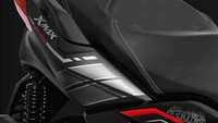 Hadir juga logo XMAX serta terdapat sebuah tulisan berkelir merah di bawah emblem XMAX tersebut. Foto: Dok. Yamaha Brasil