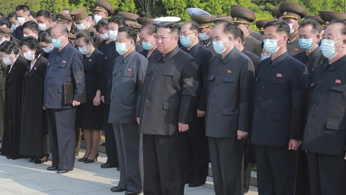 In this photo provided by the North Korean government, North Korean leader Kim Jong Un, center, attends a ceremony for Marshal of the Korean Peoples Army Hyon Chol Hae at a cemetery in Pyongyang, North Korea Sunday, May 22, 2022. Independent journalists were not given access to cover the event depicted in this image distributed by the North Korean government. The content of this image is as provided and cannot be independently verified. Korean language watermark on image as provided by source reads: KCNA which is the abbreviation for Korean Central News Agency. (Korean Central News Agency/Korea News Service via AP)