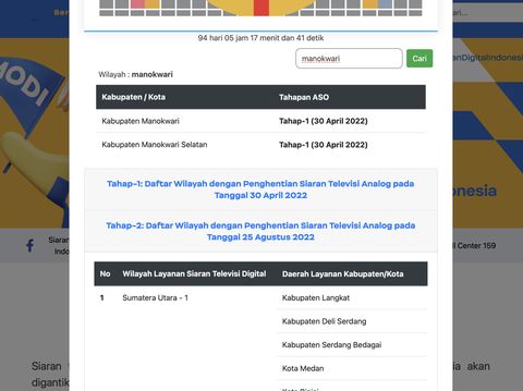 Kominfo menyediakan informasi seputar penghentian siaran TV analog ke siaran TV digital.
