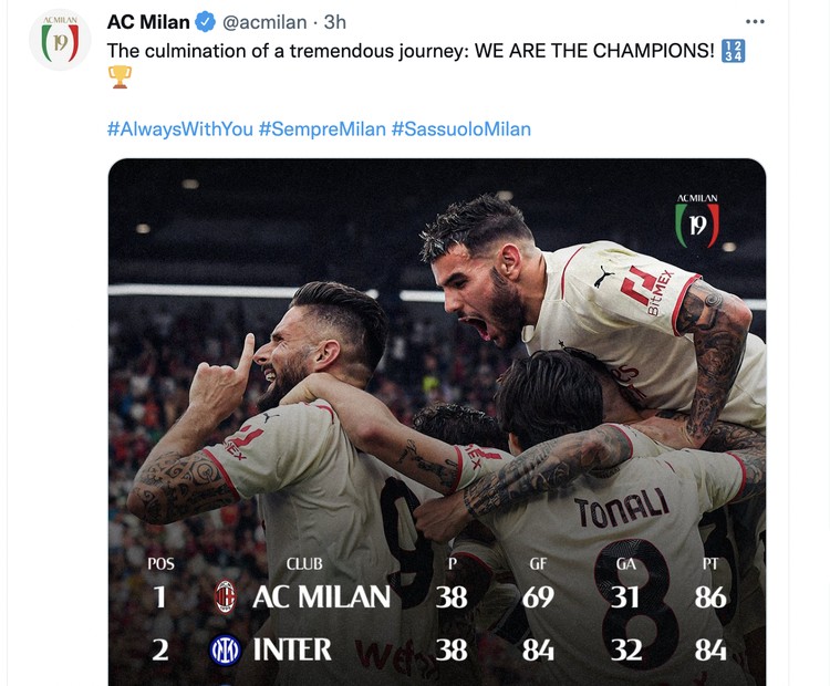 Euforia AC Milan Juara Serie A Membahana di Linimasa