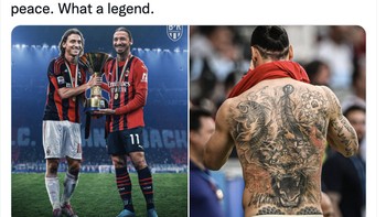 AC Milan juara lagi dan Ibra akan pensiun dengan damai. Sungguh seorang legenda, tulis akun ini. Foto: Twitter