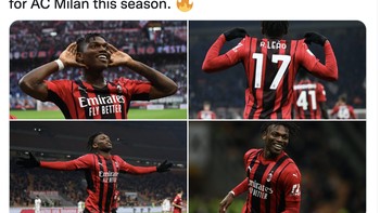 Rafael Leao telah menjadi bintang dalam performa ciamik AC Milan di musim ini. Foto: Twitter