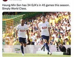 Netizen Salut Son Top Skor Liga Inggris Tanpa Penalti