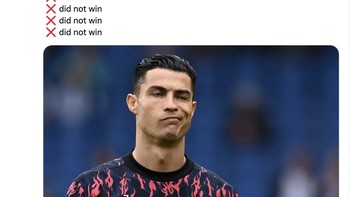 Tanpa Ronaldo, MU sama sekali tidak bisa menang. Foto: Twitter