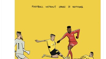 Tak bisa percaya Origi pergi. Aku selalu mencintai orang ini, tulis fans Liverpool ini. Foto: Twitter