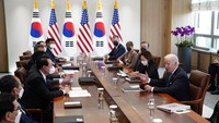 Joe Biden melawat ke Korea Selatan dan Jepang setelah menjamu para pemimpin ASEAN di Gedung Putih pekan lalu. (AP Photo/Evan Vucci)