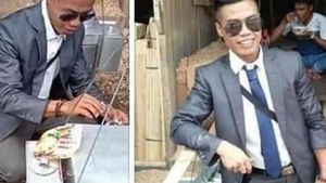 10 Gaya Pedagang Berpenampilan Nyentrik Ini Viral di Medsos