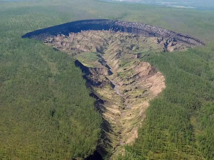 The Batagaika crater in Sibera, dubbed mouth to hell| Image courtesy: Alexander Gabyshev, Research Institute of Applied Ecology of the North