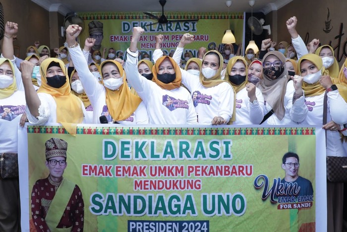 Pegiat UMKM Emak-emak di Pekanbaru Dukung Sandiaga Maju Nyapres 2024