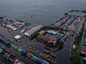 185 Kontainer di Pelabuhan Tanjung Emas Jadi Korban Banjir Rob