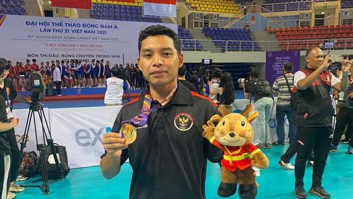 Pevoli asal Sukabumi yang tergabung dalam Timnas Voli turut menorehkan emas di ajang SEA Games 2021