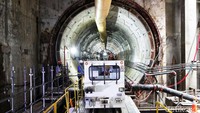 Mesin bor bawah tanah atau Tunnel Boring Machine (TBM) telah berhasil membangun terowongan sepanjang 75 meter. 