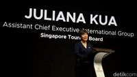 Perwakilan Singpore Toursim Board Juliana Kua saat memberikan sambutan.