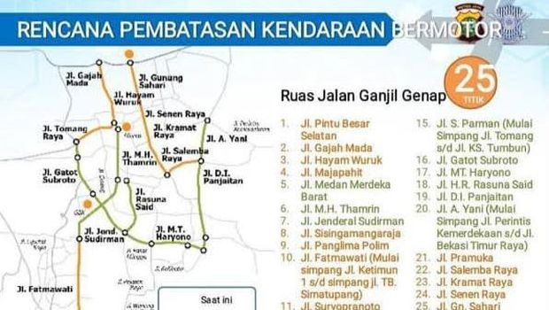 Peta 25 Titik yang Dikaji Jadi Zona Gage di Jakarta