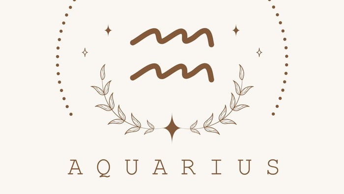 Aquarius. Zodiac sign in boho style. Astrological icon isolated on white background. Mystery and esoteric. Horoscope logo vector illustration. Spiritual tarot card.