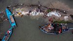 Ribuan Karung Pasir Tambal Tanggul Jebol di Tanjung Emas, Ini Fotonya