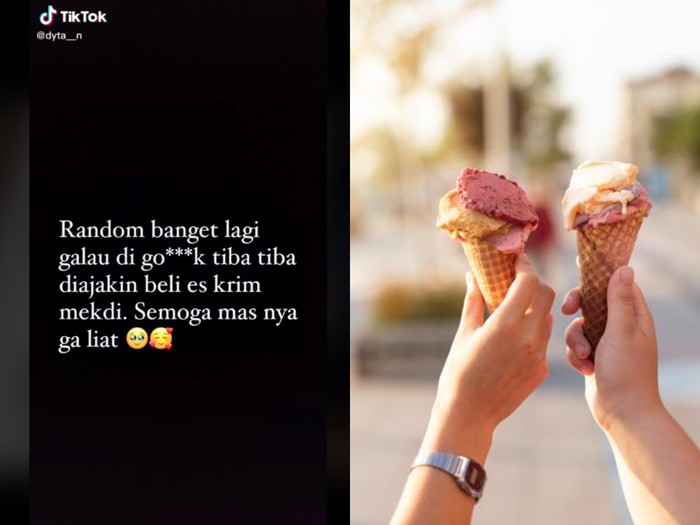 Driver ojol ajak pelanggannya beli es krim agar tak galau