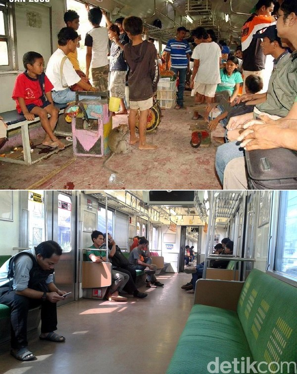 Tak hanya penumpang, para pedagang dulu diperbolehkan memasukkan barang dagangannya ke dalam KRL yang akhirnya bikin isi gerbong menjadi semrawut. Kini hanya penumpang yang boleh berada dalam gerbong. Tak hanya penumpang, para pedagang dulu diperbolehkan memasukkan barang dagangannya ke dalam KRL yang akhirnya bikin isi gerbong menjadi semrawut. Kini hanya penumpang yang boleh berada dalam gerbong.