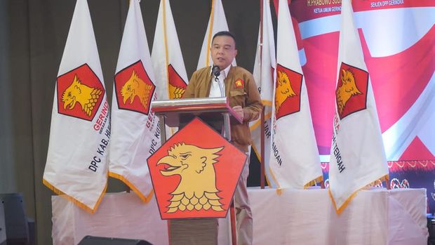 Ketua Harian Gerindra Sufmi Dasco Ahmad memimpin deklarasi Prabowo presiden 2024 oleh DPD Gerindra Kalsel.
