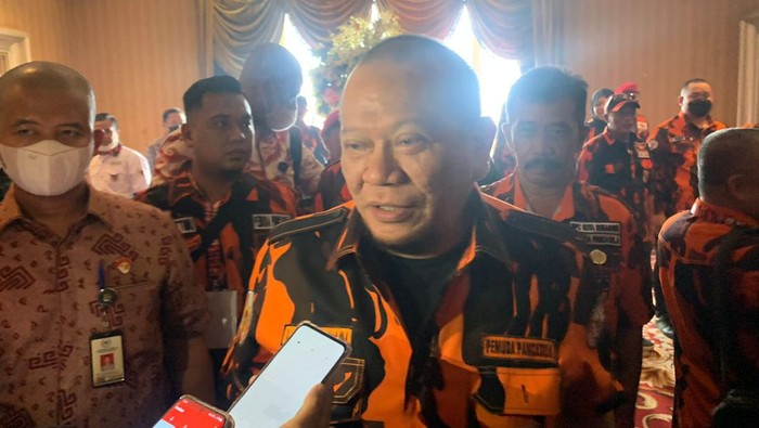 Ketua Majelis Pimpinan Wilayah (MPW) Pemuda Pancasila Jatim sekaligus Ketua DPD RI, La Nyalla Mattalitti