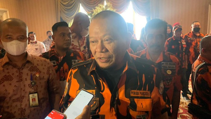 Ketua Majelis Pimpinan Wilayah (MPW) Pemuda Pancasila Jatim sekaligus Ketua DPD RI, La Nyalla Mattalitti
