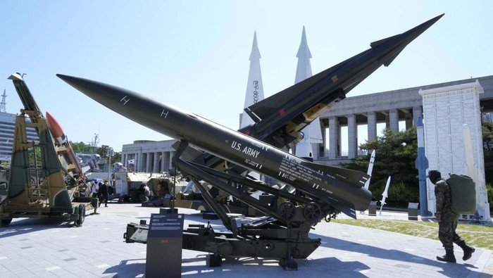South Korean and U.S. missiles are displayed at Korea War Memorial Museum in Seoul, South Korea, Thursday, May 26, 2022. North Korea test-launched a suspected intercontinental ballistic missile and two shorter-range weapons toward its eastern waters Wednesday, South Korea said, hours after President Joe Biden ended a trip to Asia where he reaffirmed the U.S. commitment to defend its allies in the face of the North's nuclear threat. (AP Photo/Ahn Young-joon)
