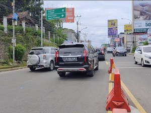 Simpang Gadog Ramai Lancar, Lalin Kembali Dua Arah