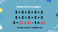 Ya jawabannya yaitu 32, sesuai urutan operasi hitung, perkalian harus dikerjakan terlebih dahulu. Foto: Dharmajati Yusuf Fadli/detikHealth