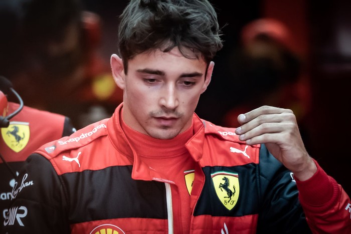 BARCELONA, SPAIN - MAY 22: Charles Leclerc (MCO) Team Scuderia Ferrari, F1-75, Ferrari 065 engine seen during the F1 World Championship Grand Prix of Spain on May 22, 2022 in Barcelona, Spain. (Photo by Cristiano Barni ATPImages/Getty Images)