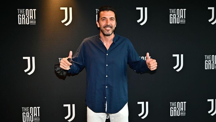 TURIN, ITALY - MAY 16: Gianluigi Buffon former player of Juventus poses for a picture before the Serie A match between Juventus and SS Lazio at Allianz Stadium on May 16, 2022 in Turin, Italy. (Photo by Juventus FC/Juventus FC via Getty Images)
