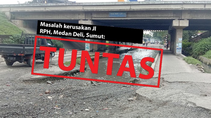 Masalah kerusakan Jl RPH, Medan Deli, Sumut, 27 Mei 2022. (Repro Luthfy Syahban/Infografis detikcom)
