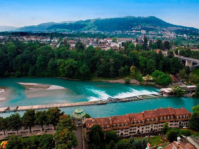 Switzerland, Bern, Aare River, Landscape. (Photo by Giovanni Mereghetti/Education Images/Universal Images Group via Getty Images)