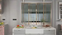 Desainnya tidak terlalu feminim. Di dominasi dengan perpaduan warna silver dan pink. Tentunya dapur dilengkapi dengan peralatan mewah. Foto: YouTube