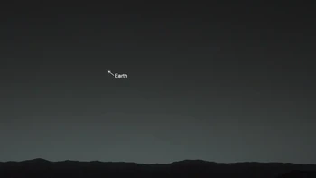 Rover Curiosity mengalahkan foto yang diambil oleh Spirit lewat jepretan ini. Rover milik NASA tersebut berhasil menangkap foto yang memperlihatkan Bumi dan Bulan dalam satu frame pada 31 Januari 2014. Foto: NASA/JPL Caltech