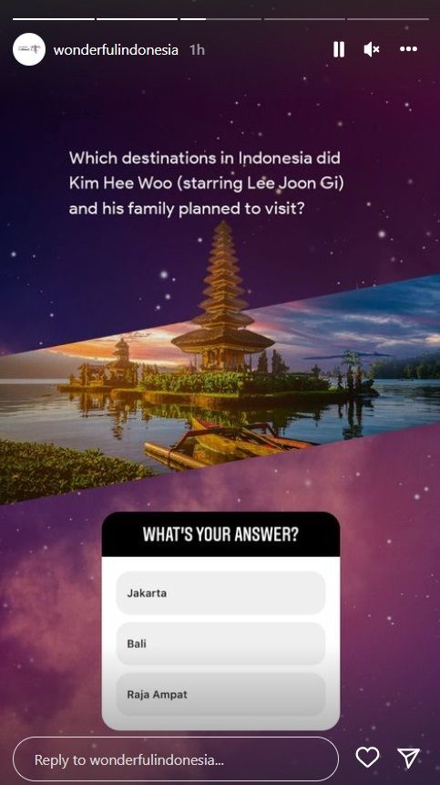 Insta Story Instagram Wonderful Indonesia. QNA Again My Life