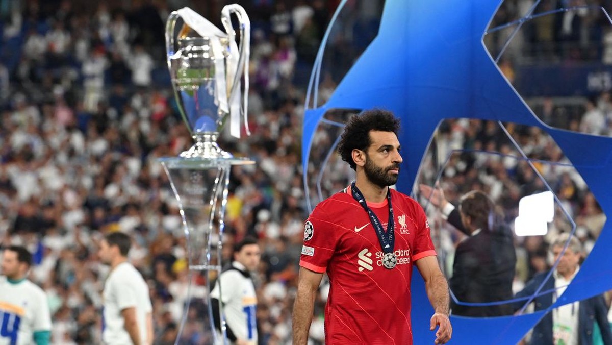 Mohamed Salah dibuat patah hati lagi oleh Real Madrid di final Liga Champions. (Foto: AFP via Getty Images/PAUL ELLIS)