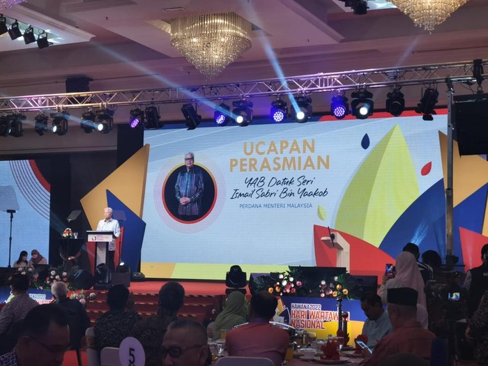 Perdana Menteri Malaysia Dato Sri Ismail Sabri bin Yaakob menghadiri peringatan Hari Wartawan Nasional (HAWANA) 2022 di Melaka