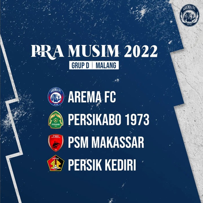 Pramusim 2022 akan digelar mulai 11 Juni mendatang. Arema FC tergabung di Grup D.
